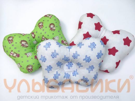 MМ Ортопедическая детская подушка (бабочка) для новорожденных