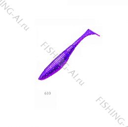 Силиконовая приманка ZUB-WIBRA 100 мм (цвет 610) фиолетовый с блестками