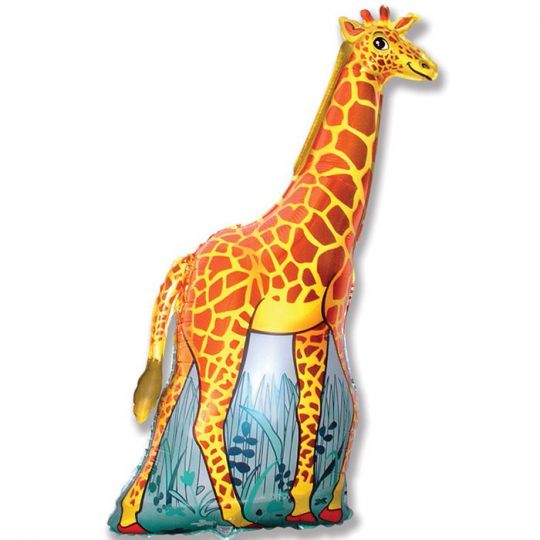 Жираф фигурный шар фольгированный с гелием