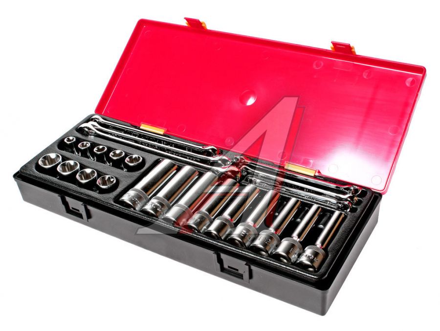 Набор инструментов 24 предмета TORX (ключи E6-E24, головки E10-E24) в кейсе JTC