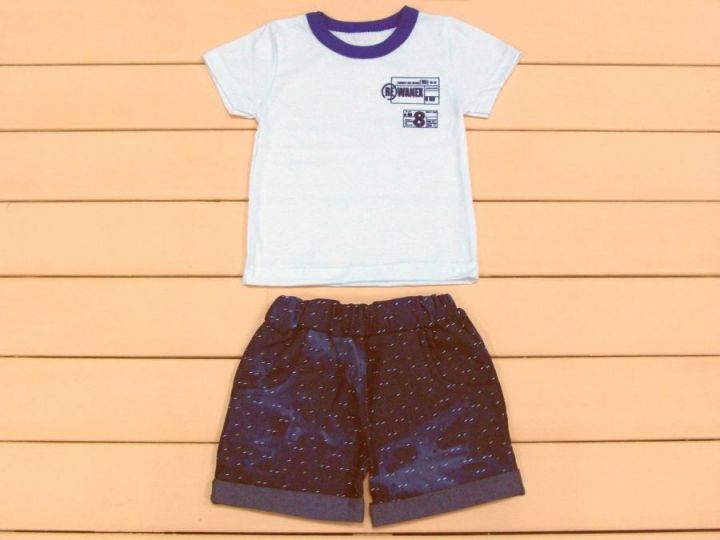 Костюм для мальчика: футболка, шорты с отворотом и карманами kA-KS069(k)-JNk "Мамин Малыш" код 01680