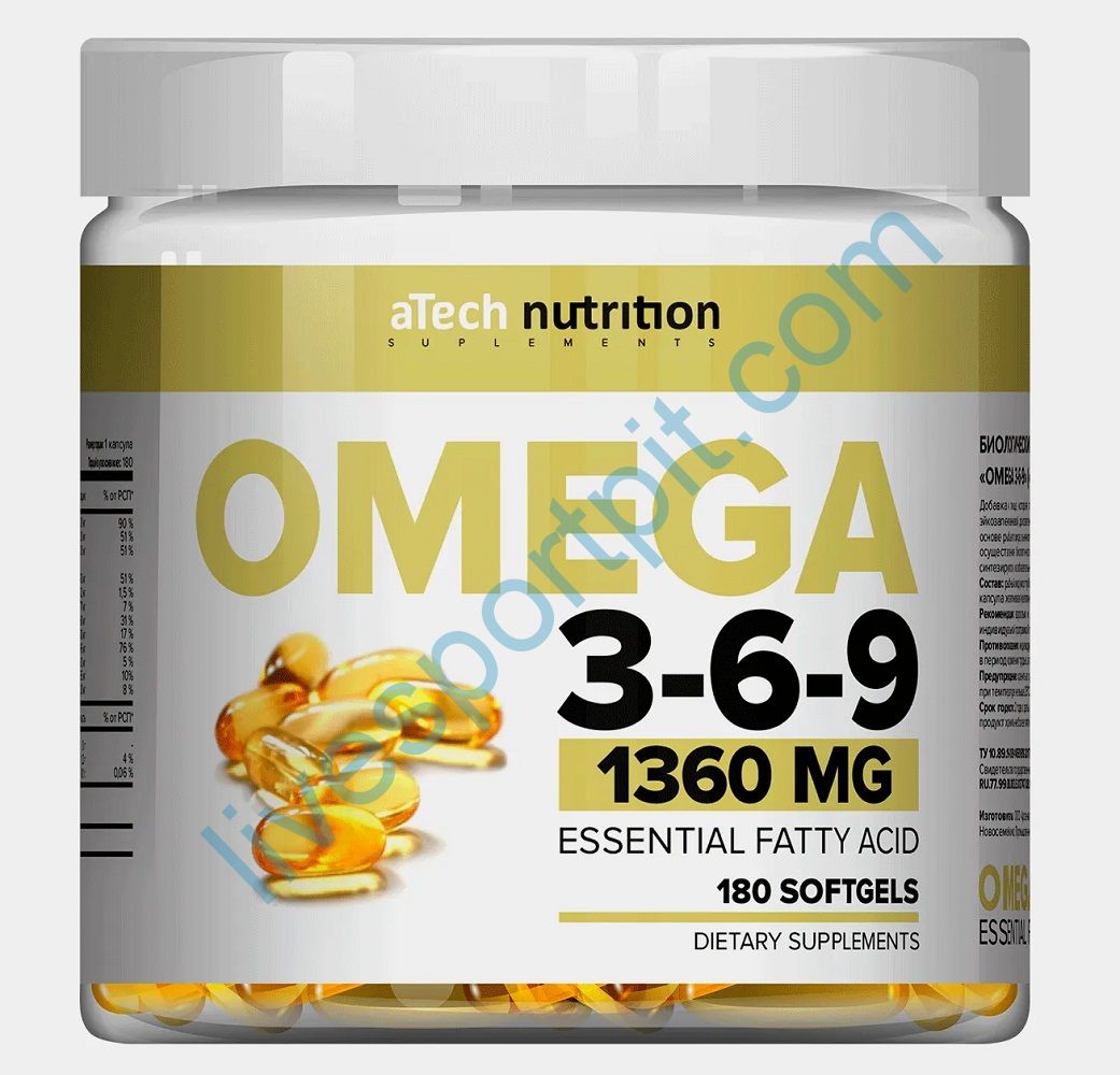 Омега-3-6-9 1630 мг 180 капсул aTech Nutrition