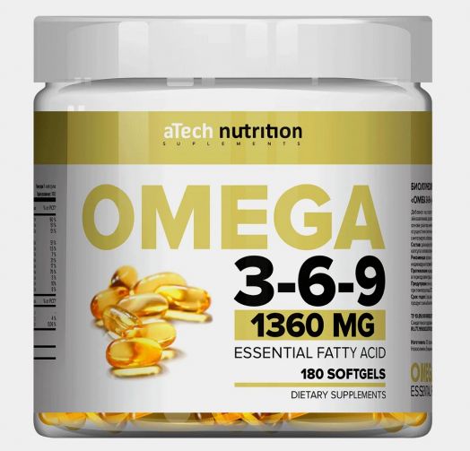 Омега-3-6-9 1630 мг 180 капсул aTech Nutrition