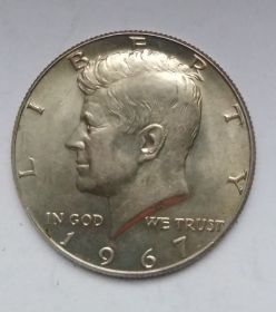Джон Кеннеди 50 центов США 1967 Серебро