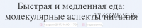 Быстрая и медленная еда молекулярные аспекты питания (Андрей Беловешкин)