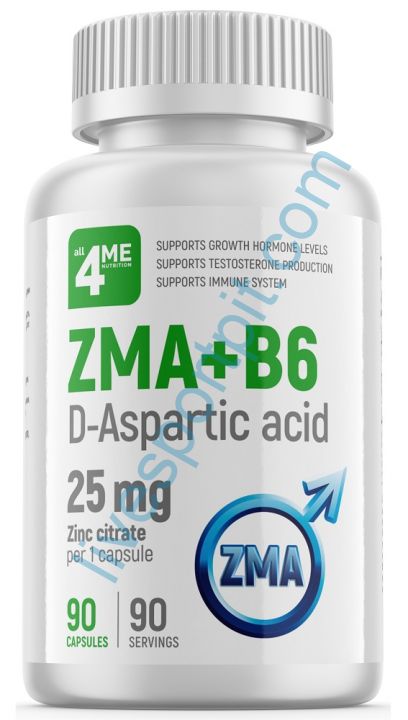 Минеральный комплекс ZMA+B6 & D-ASPARTIC ACID 90 капсул 4Me Nutrition
