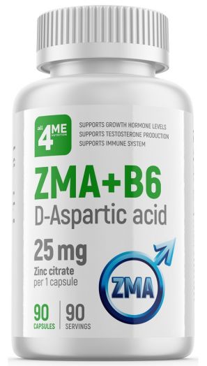 Минеральный комплекс ZMA+B6 & D-ASPARTIC ACID 90 капсул 4Me Nutrition