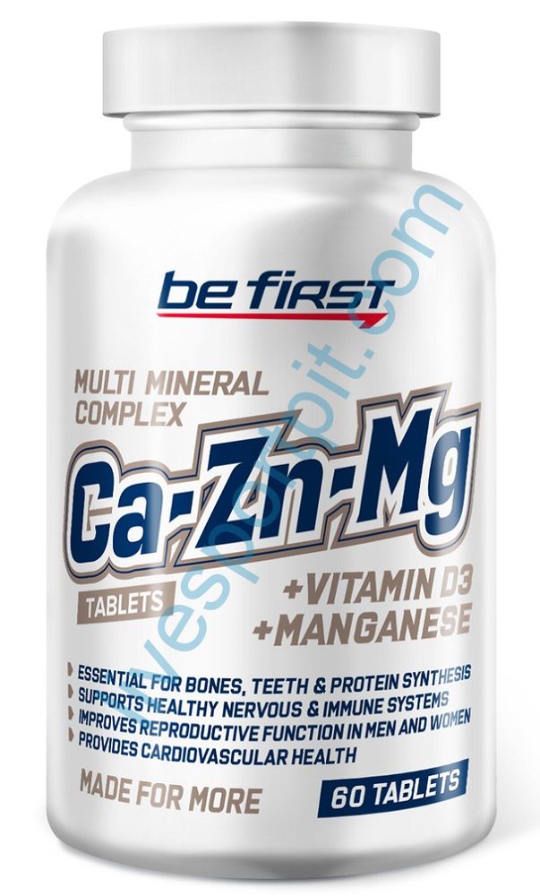 Минеральный комплекс Ca+Zn+Mg (кальций + магний + цинк+ марганец + Д3) 60 таблеток 4Me Nutrition