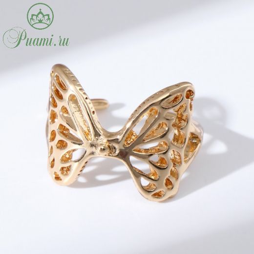 Кольцо "Крылья" бабочка, цвет золото, безразмерное