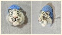 Миниатюрный объемный (барельеф) портрет тигра в реалистичном стиле (Ольга Караченцева)