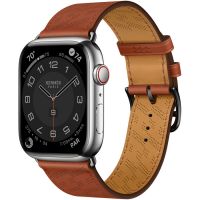 Apple Watch Hermès Series 8 45mm Silver Stainless Steel Case with H Diagonal Single Tour Cuivre