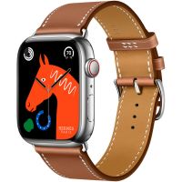 Apple Watch Hermès Series 8 45mm Silver Stainless Steel Case with Single Tour Gold
