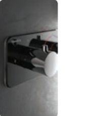 TESKA | LANDE divar içi termostatik duş seti | üç yönlü, beyaz cam, kod: T 4020S