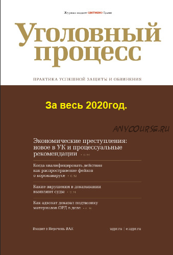 [Актион-МЦФЭР] Уголовный процесс За весь 2020год