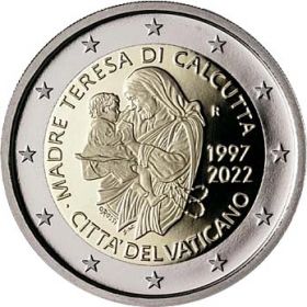 25 лет со дня смерти Матери Терезы  2 евро Ватикан 2022 на заказ