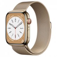 Apple Watch Milanese Series 8 45mm Gold Stainless Steel Case with Milanese Loop