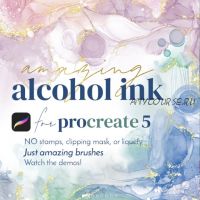 Кисти со спиртовыми чернилами / Amazing Alcohol Ink Brushes for Procreate (Alaina Jensen)