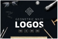 [Creativemarket] Geometric maze logos + Templates