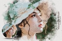 [Creativemarket] Realistic Watercolor Portrait Effect. Шаблон с эффектом реалистичного акварельного портрета (liptouse)