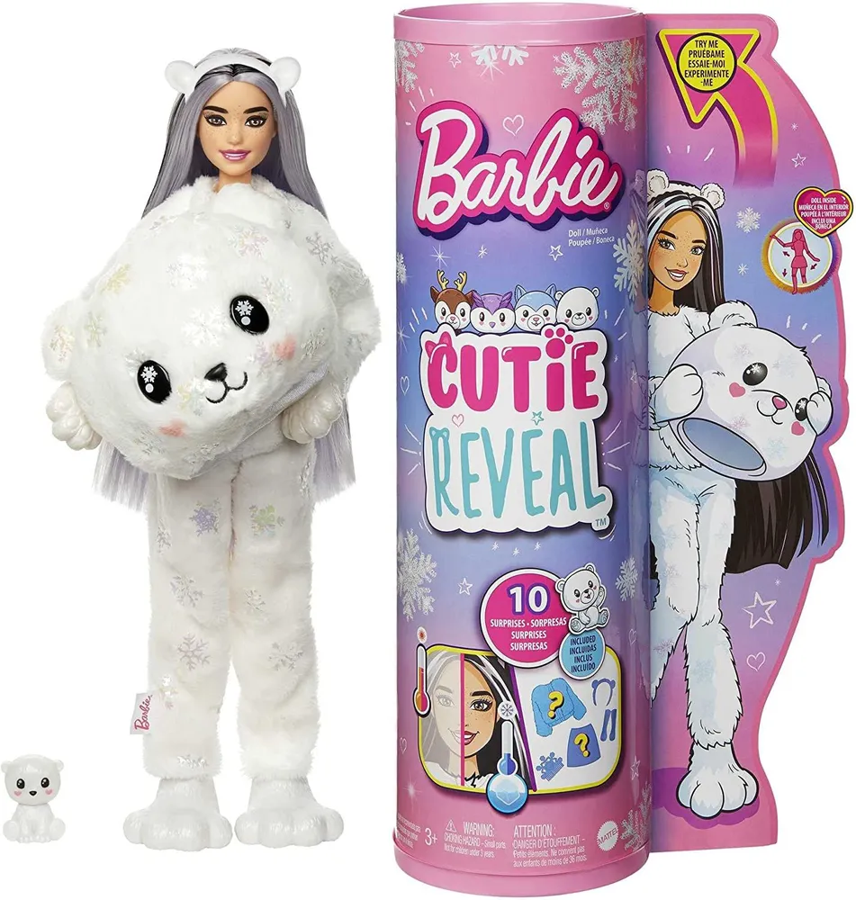 Кукла Barbie Cutie Reveal Polar Bear Милашка-проявляшка (Костюм Полярный Мишка) HJL64