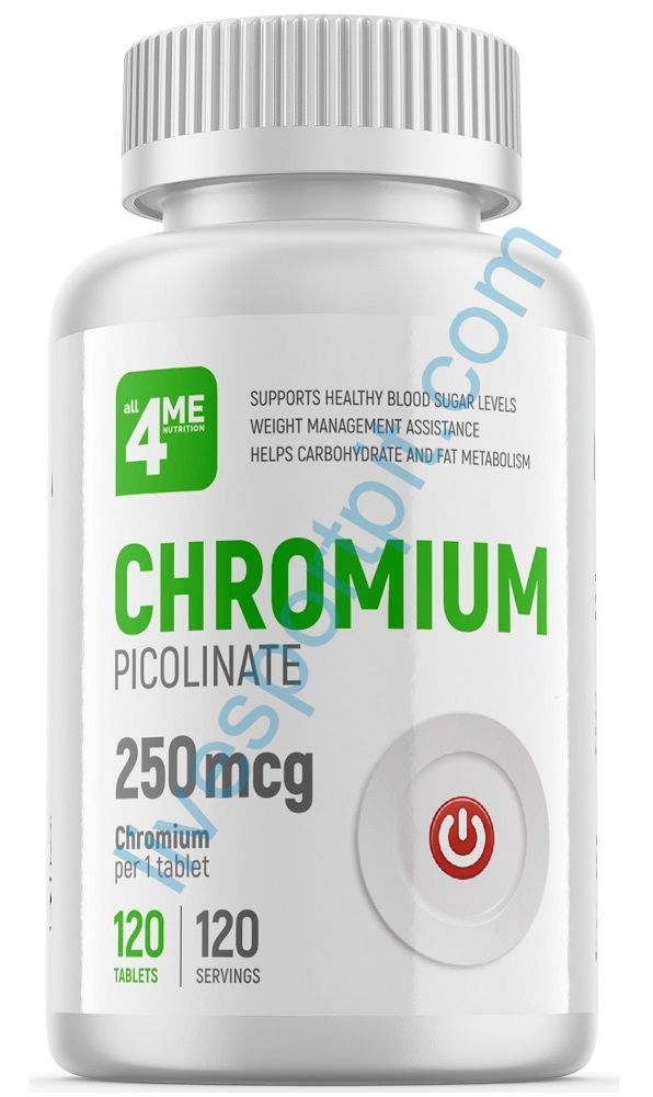 Пиколинат Хрома Chromium Picolinate 250 мкг 120 таблеток 4Me Nutrition