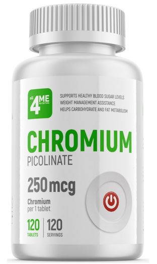 Пиколинат Хрома Chromium Picolinate 250 мкг 120 таблеток 4Me Nutrition