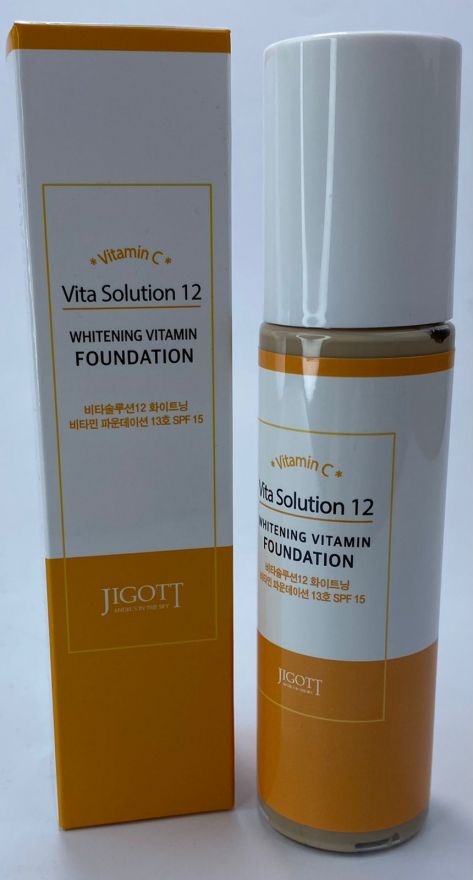 Jigott Тональный крем Vita Solution 12 Whitening Vitamin Foundation, 100 мл (13,21)