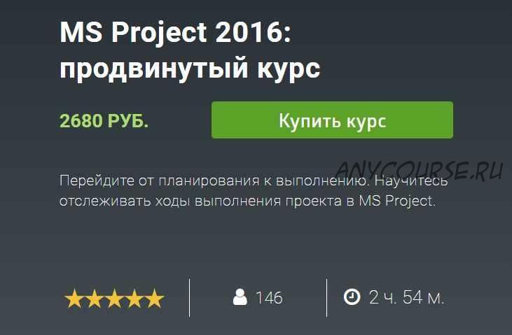 MS Project 2016: продвинутый курс (Екатерина Нечипоренко)