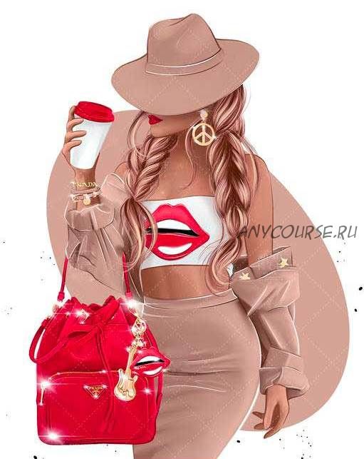 Red gold beige fashion clipart/Красный, золотой, бежевый модный клипарт (froufroucraft)