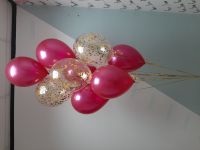 Гелиевые шары розовые и с золотым конфетти