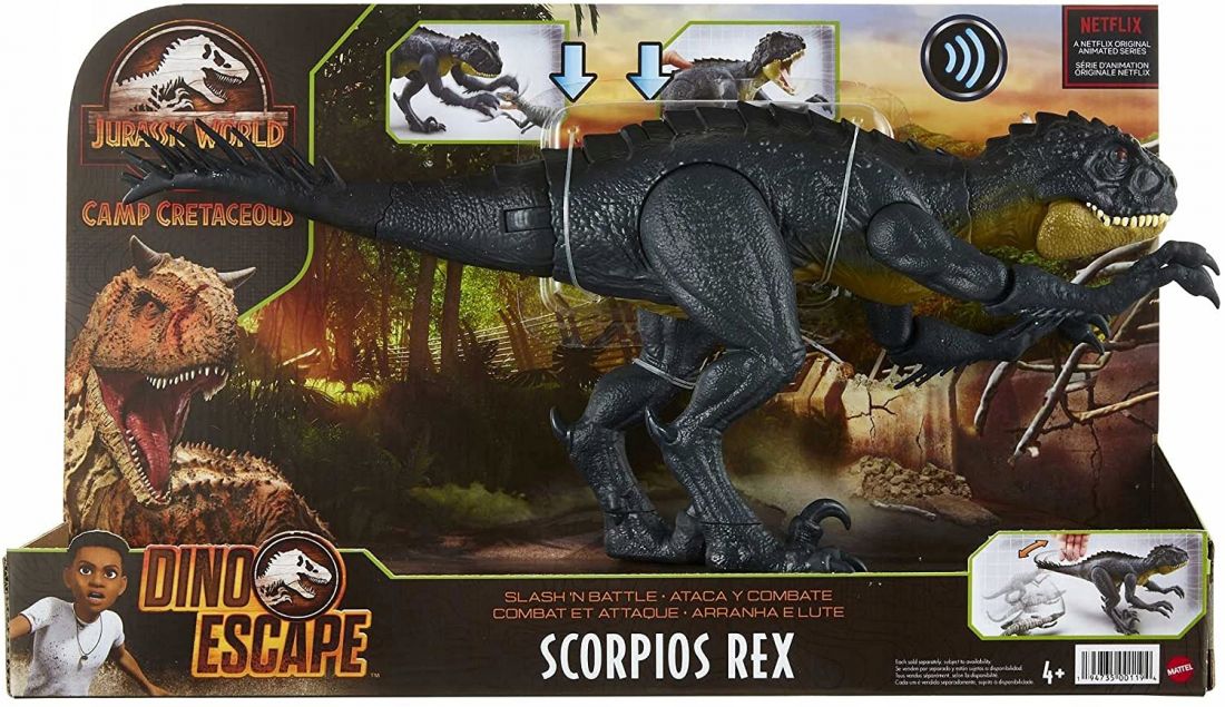 Фигурка динозавра Mattel Jurassic World Хлопающий Скорпиос Рекс, HBT41
