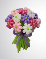 Большой букет цветов из воздушных шаров, разноцветный 17 шт