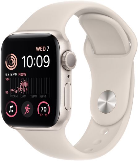 Apple Watch SE 2022, корпус из алюминия цвета «сияющая звезда»