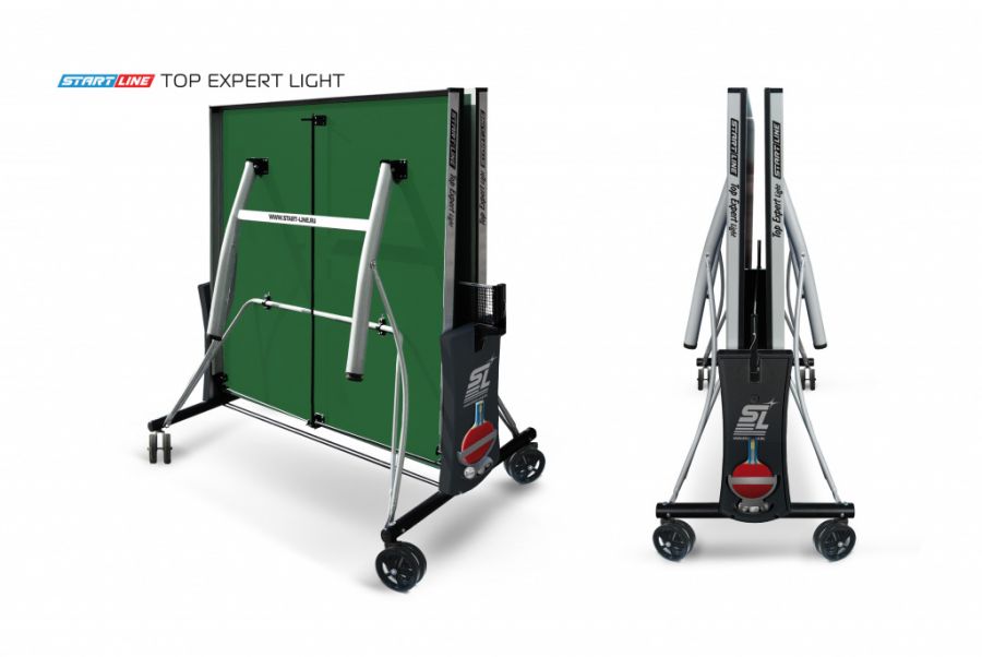 Теннисный стол Top Expert Light green - облегченная модель топового теннисного стола для помещений. Уникальный механизм складывания