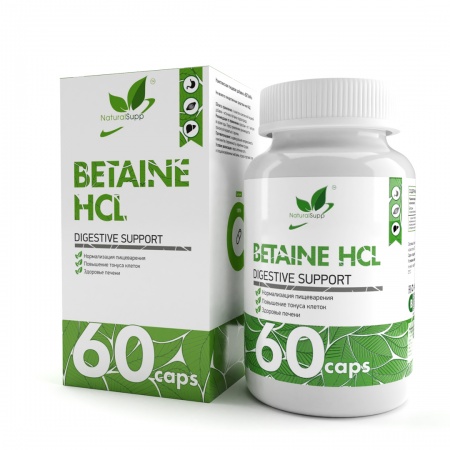 Бетаина Гидрохлорид, 600 мг, 60 капсул