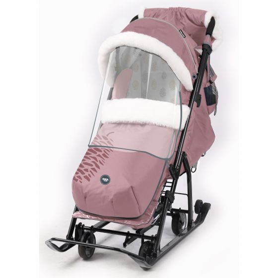 Санки-коляска Nika Ника Детям 7-5K НД7-5K пыльно-розовый с шишкой