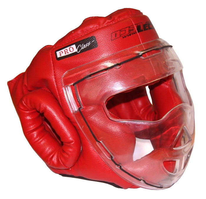 Шлем-маска для рукопашного боя красная ПРО  разм.XL