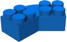 Элемент углового поворота стены GB 10" 45° 4 х 2 цокольный синий