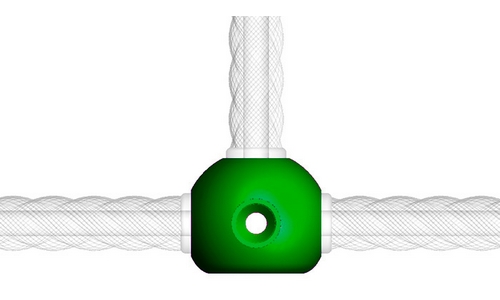 Узловой элемент 3-х сторонний 10 шт зеленый