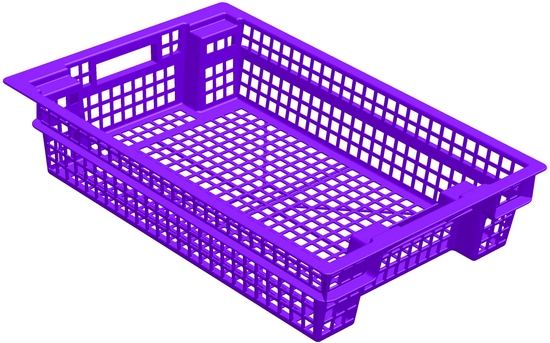 Ящик для овощей 60 х 40 х 13 см из первичного полиэтилена фиолетовый