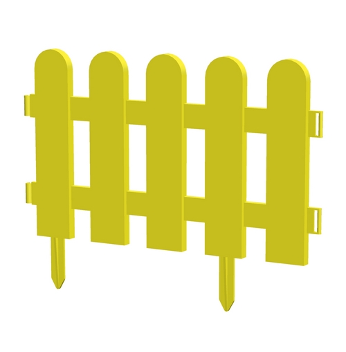 Пластиковый заборчик для грядок, выс. 24 см, ширина 32 см, 10 шт. желтый