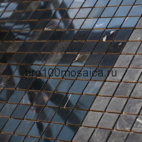 Мозаика Pietrine - Nero Oriente POL 29,8x29,8х0,4 см (чип 23х23х4 мм)