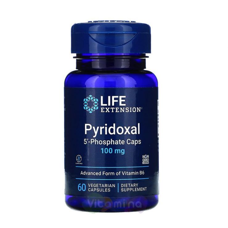 Life Extension P-5-P Пиридоксаль 5-фосфат 100 мг Pyridoxal 5-Phosphate, 60 капс
