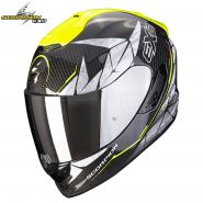 Шлем Scorpion EXO-1400 Evo Carbon Air Aranea, Чёрно-неоново-жёлтый