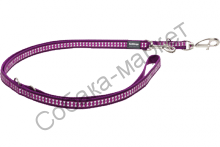 Поводок-перестежка Red Dingo фиолетовый со светоотражающими косточками