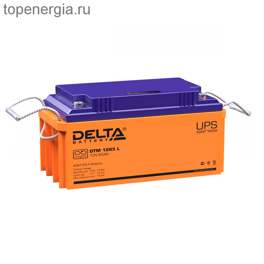 Аккумулятор герметичный VRLA свинцово-кислотный DELTA DTM 1265 L