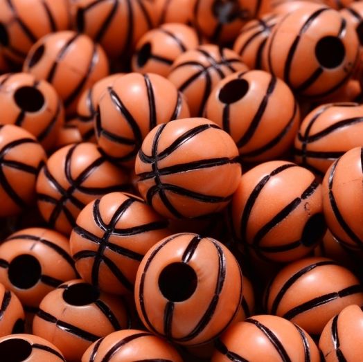 Бусины Баскетбольный мяч 10 мм 5 штук в упаковке (IYOE-B.10.5)