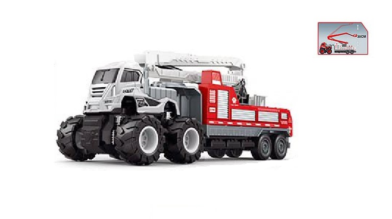 Машинка пожарная металлическая тягач с выдвижной люлькой (KLX600-222)