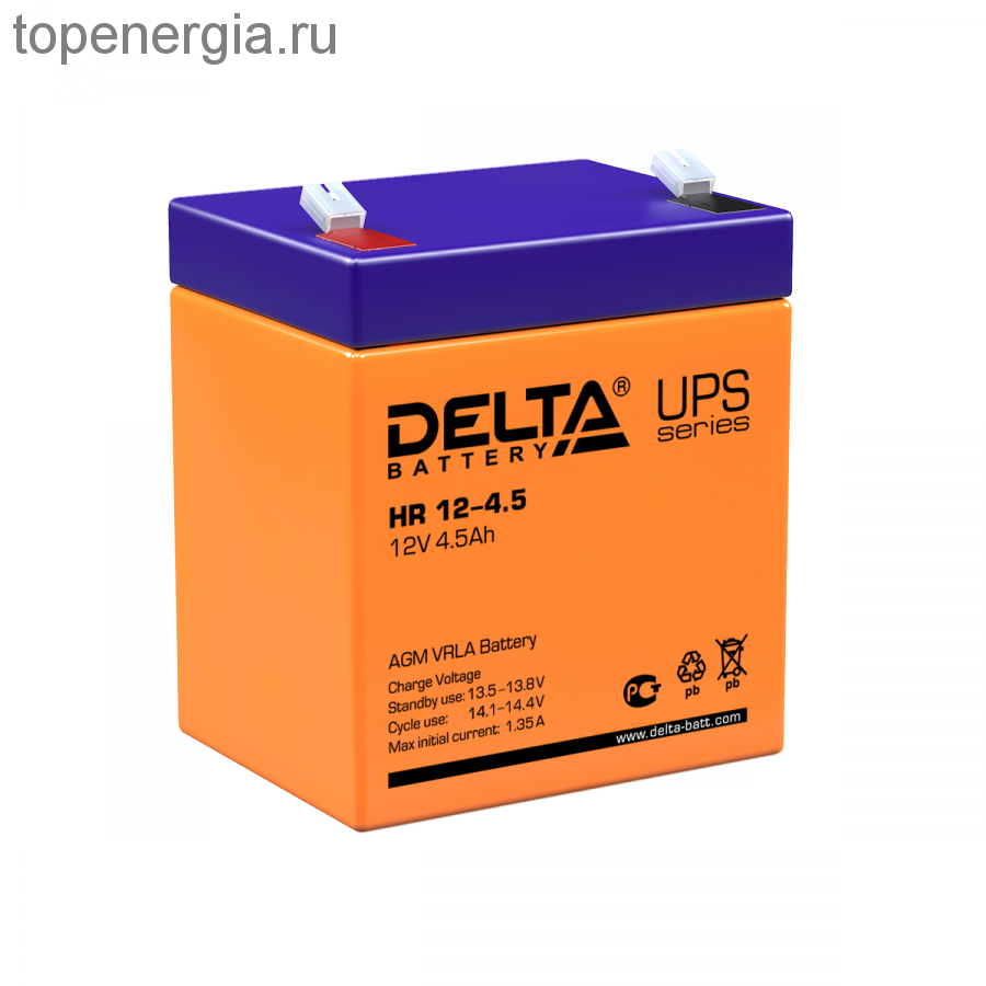 Аккумулятор герметичный VRLA свинцово-кислотный DELTA HR 12-4.5