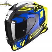 Шлем Scorpion EXO-R1 Evo Carbon Air Supra, Чёрно-жёлто-синий